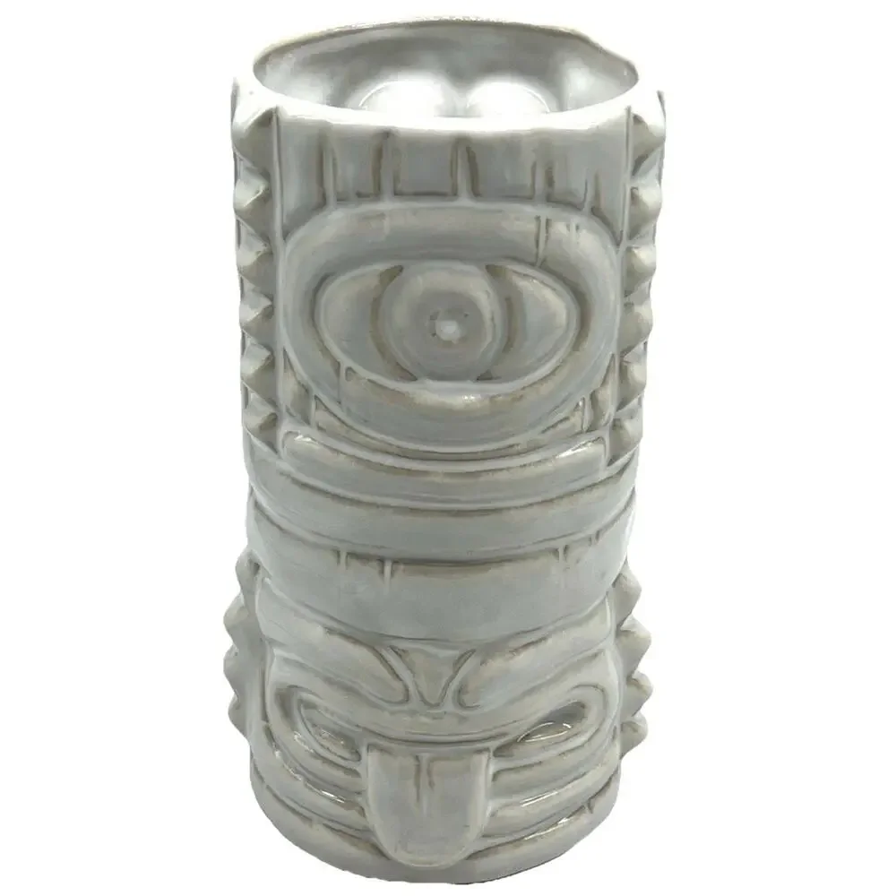 Pottery Barn Enchanted Tiki Mug Stacked Skull Totem Glass